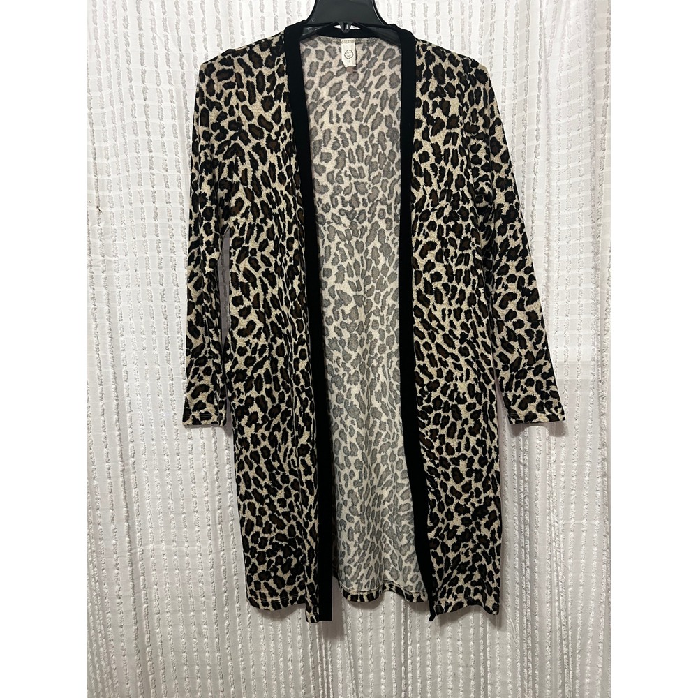 Sunshine & Rodeos Cardigan Womens Small Leopard Excellent Duster Open Front